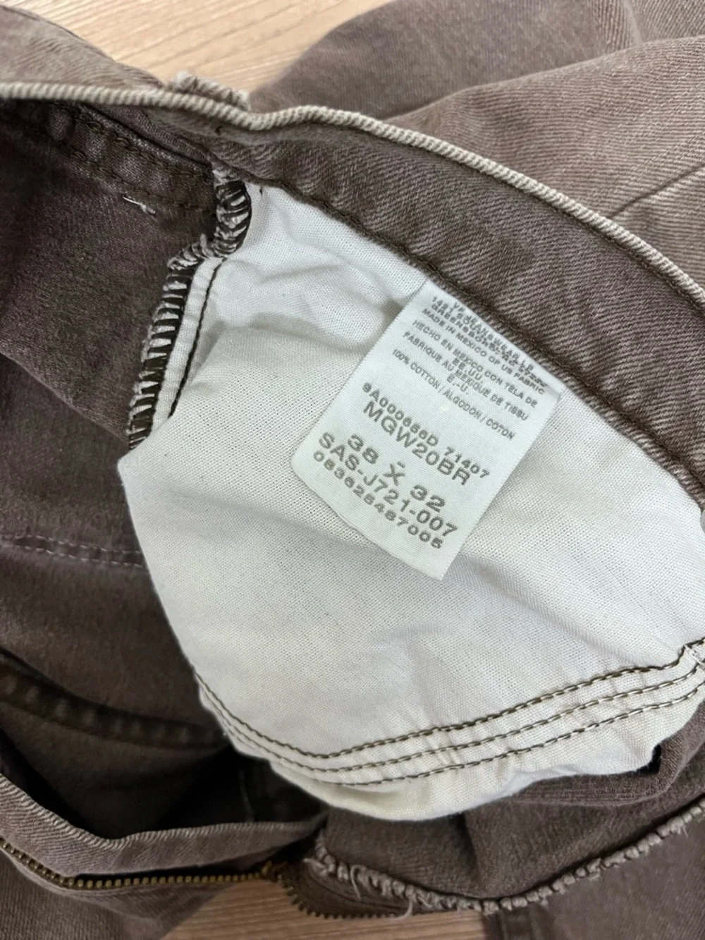 Wrangler Regular Relaxed Fit Tan/Gray Denim Jeans 38x32